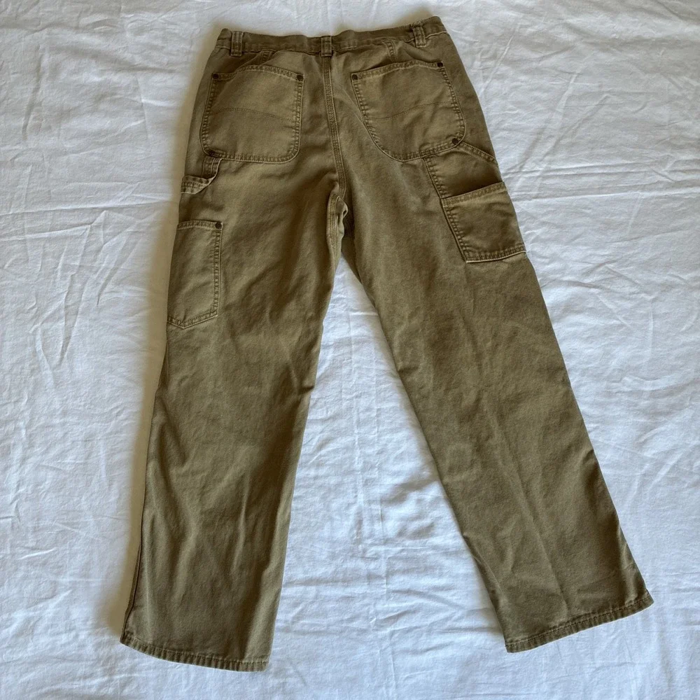 Banana Republic Carpenter Pants Mens 32x32* Double Knee Canvas Workwear Beige
